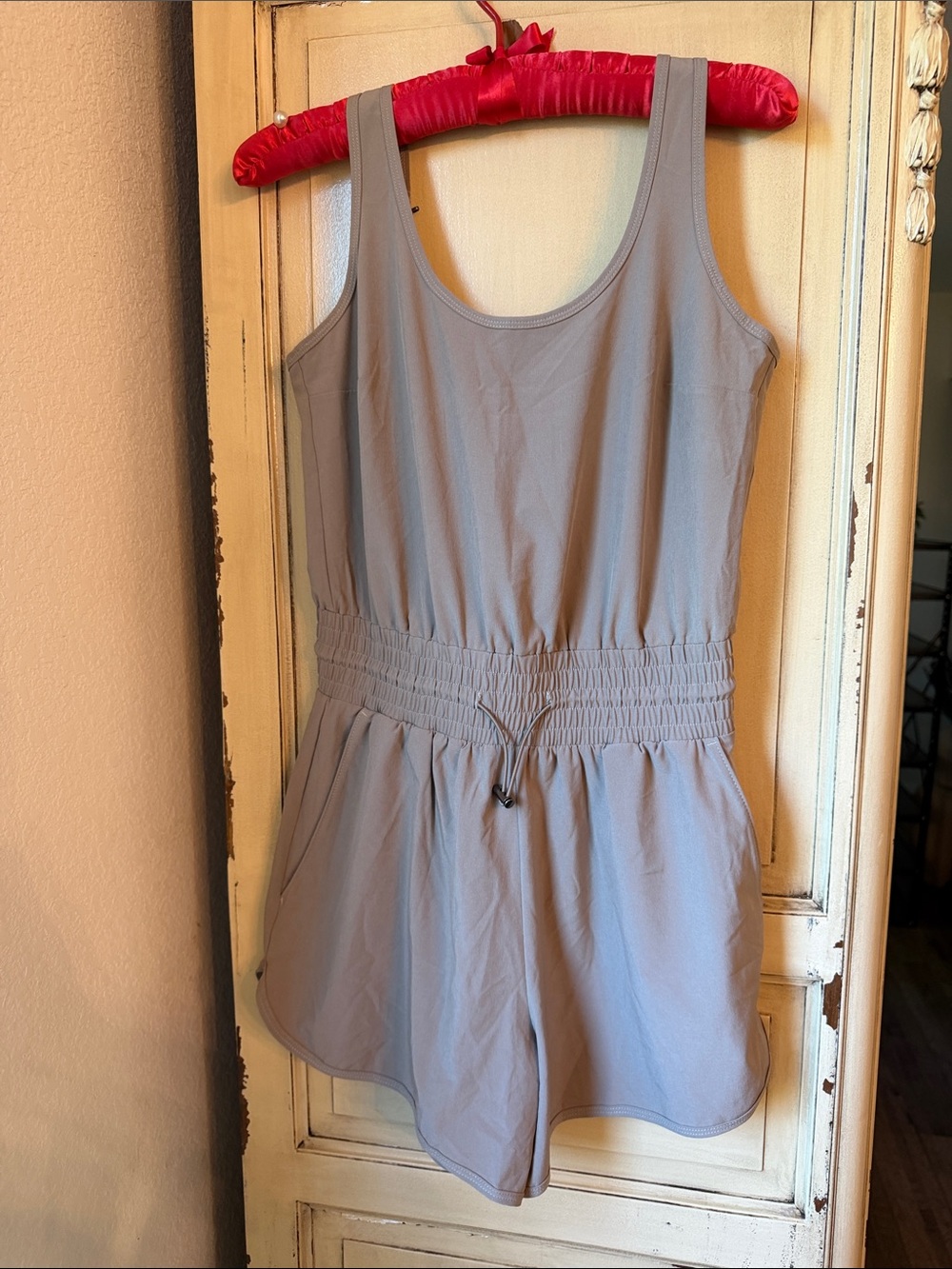Abercrombie & Fitch Gray Sleeveless Smocked-Waist Romper